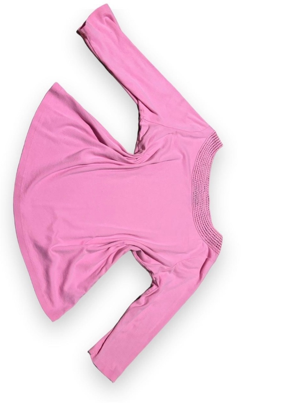 Lauren Ralph Lauren Pink Long-Sleeve Knit Top with Textured Neck